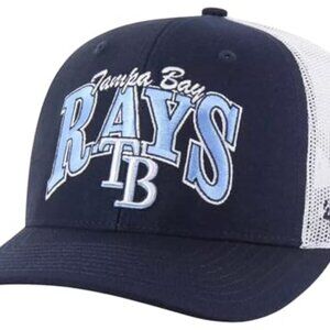 Tampa Bay Rays Hat Cap 47’Brand Blue White Keystone Trucker Mesh Adjustable New